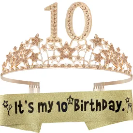 10th Birthday Gifts for Girls, 10th Birthday Tiara and Sash, 10th Birthday Decorations