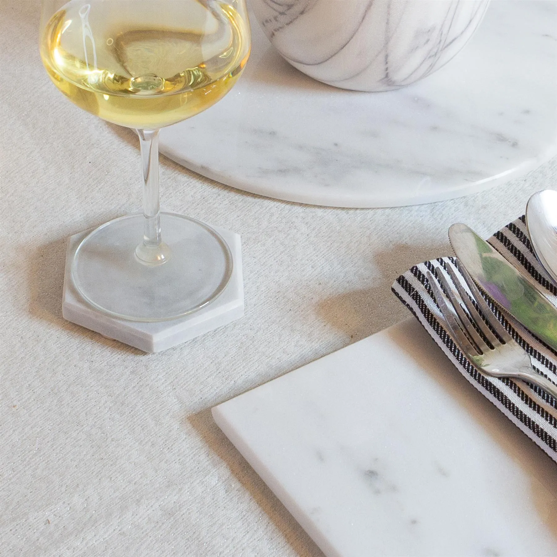 30cm x 20cm Rectangular Marble Placemats - Pack of Six - By Argon Tableware