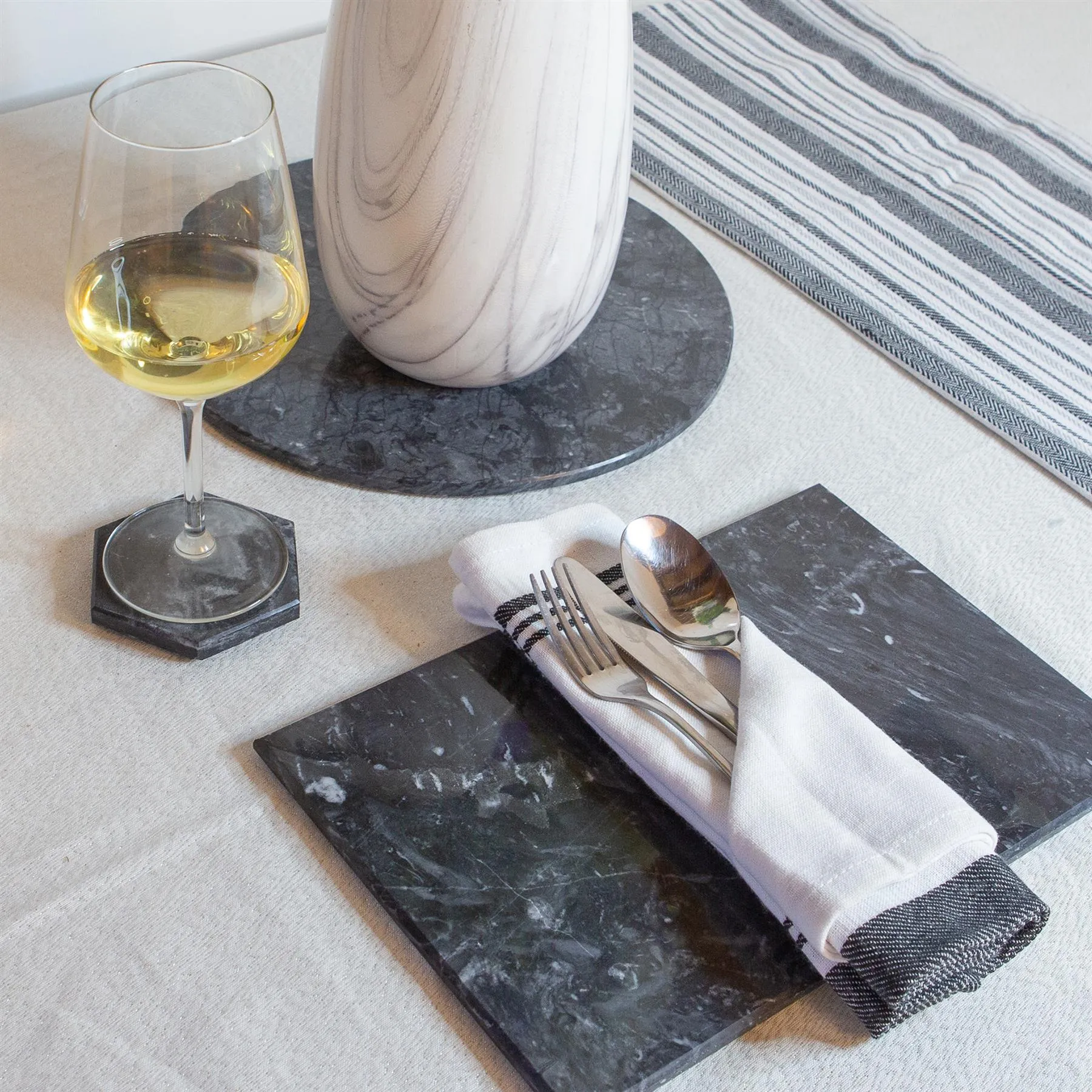 30cm x 20cm Rectangular Marble Placemats - Pack of Six - By Argon Tableware