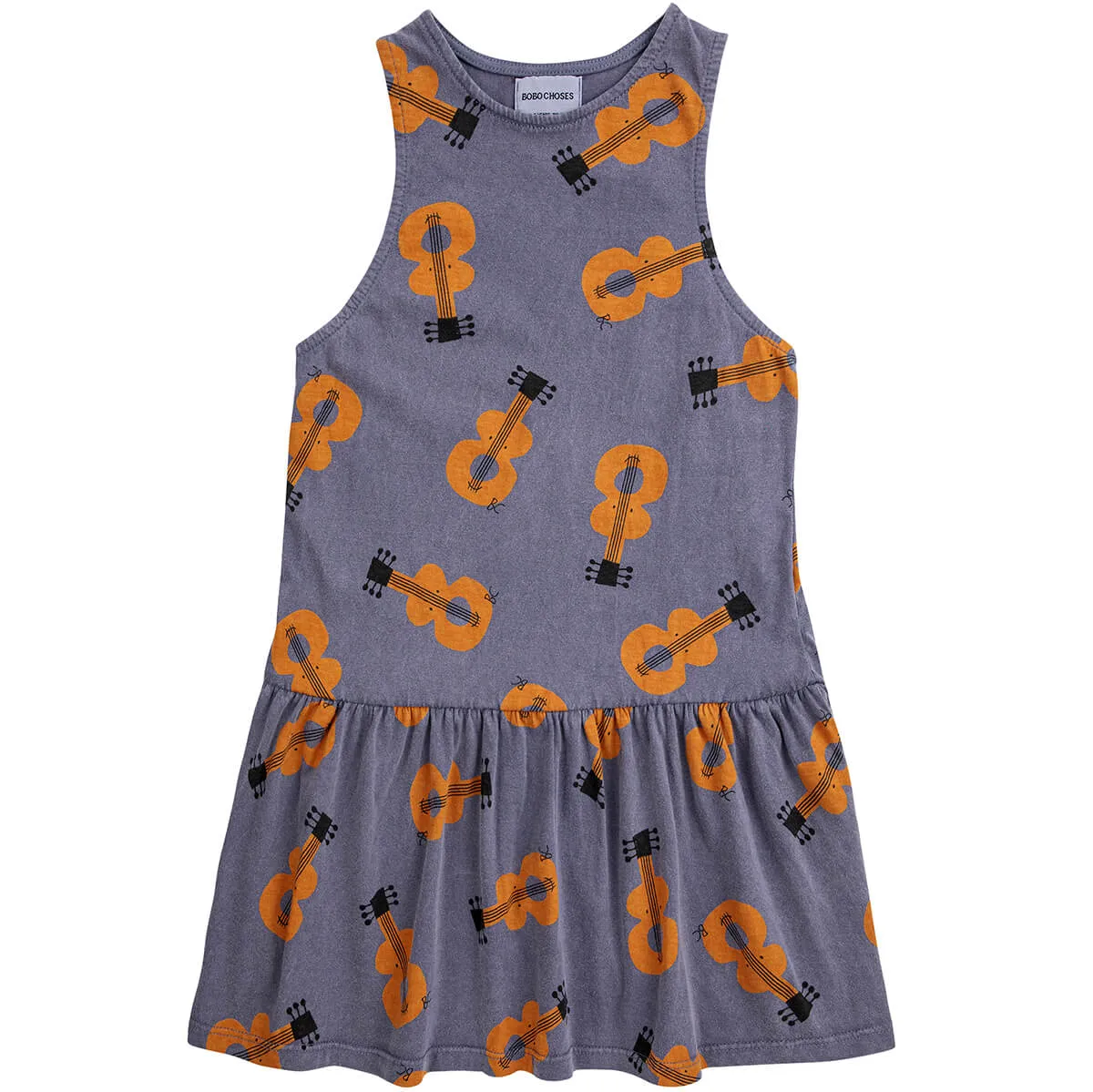 Acoustic Guitar All Over Dress in Prussian Blue by Bobo Choses