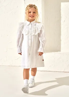 Amelie White Broderie Shirt Dress