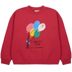 Stylish Red Balloon Sleeve Sweatshirt by Jelly Mallow - Cozy and Trendy