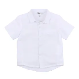 Bebe Harry Linen Jersey S/S Shirt in White (Size 000-7Y)