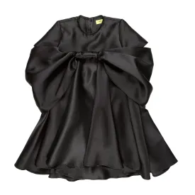 Oversized Black Mikado Bow Dress