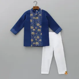 Blue Lotus Kurta And Pyjama