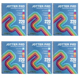 Booghe A4 Lined Jotter Pad 220 Pages (6 Pack)