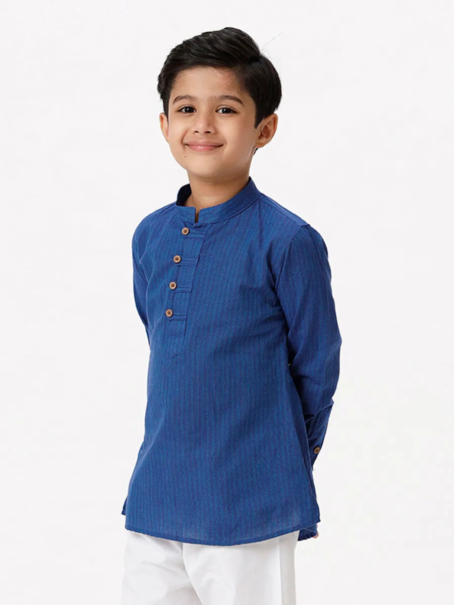 Boys Breeze Cotton Full Sleeves Navy Kurta