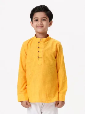 Boys Breeze Cotton Full Sleeves Yellow Kurta