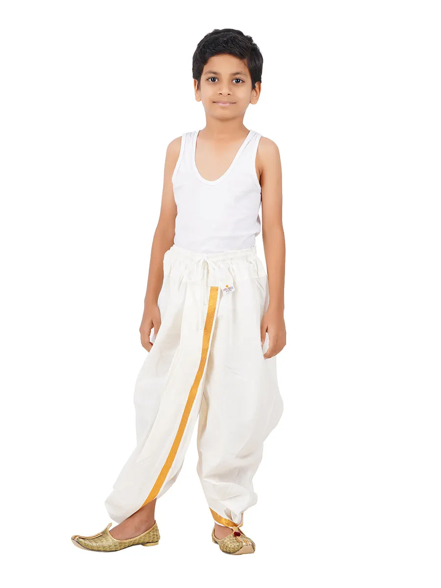 Boys Cotton Panchakacham Cream