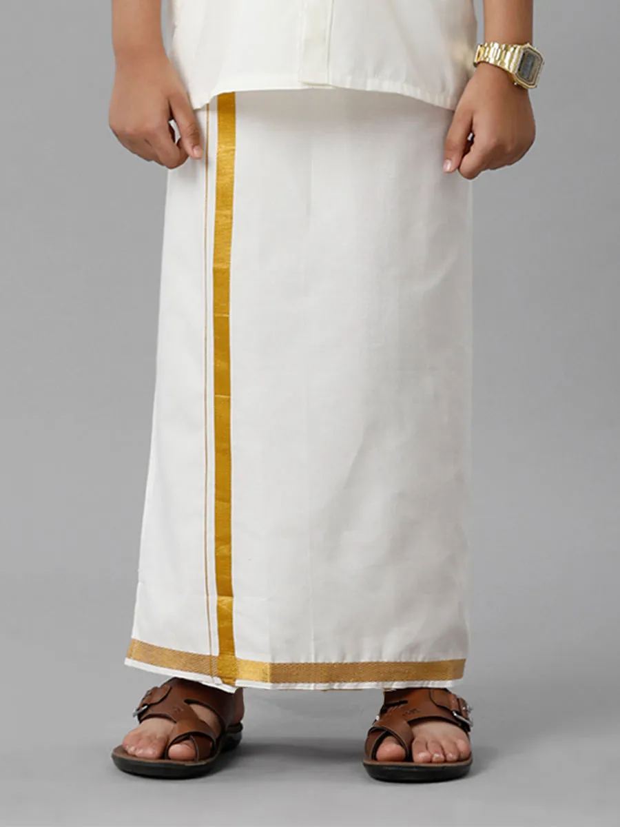 Boys Double Layer Dhoti - Cream