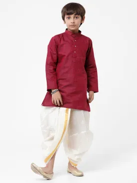 Boys Kurta & Panchakacham Set Maroon