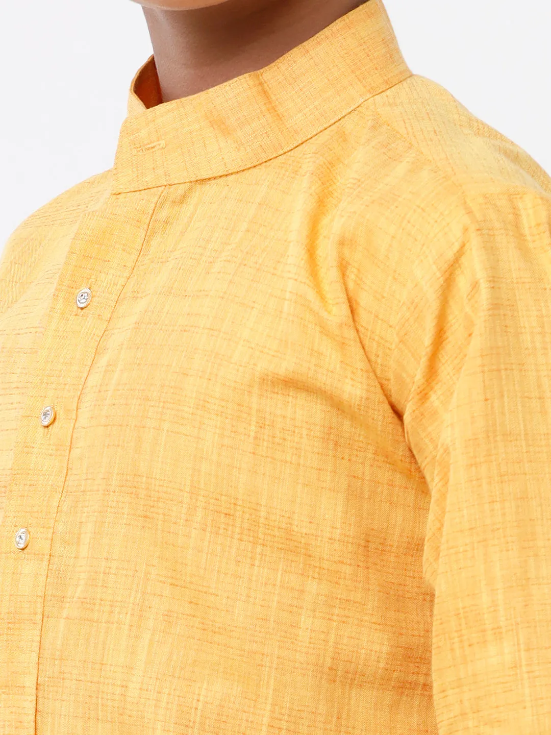 Boys Kurta & Panchakacham Set Yellow