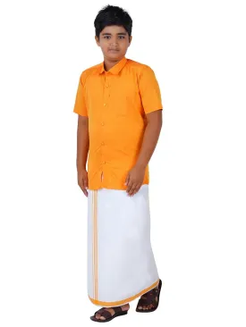 Boys Matching Dhoti & Shirt Combo Orange G107