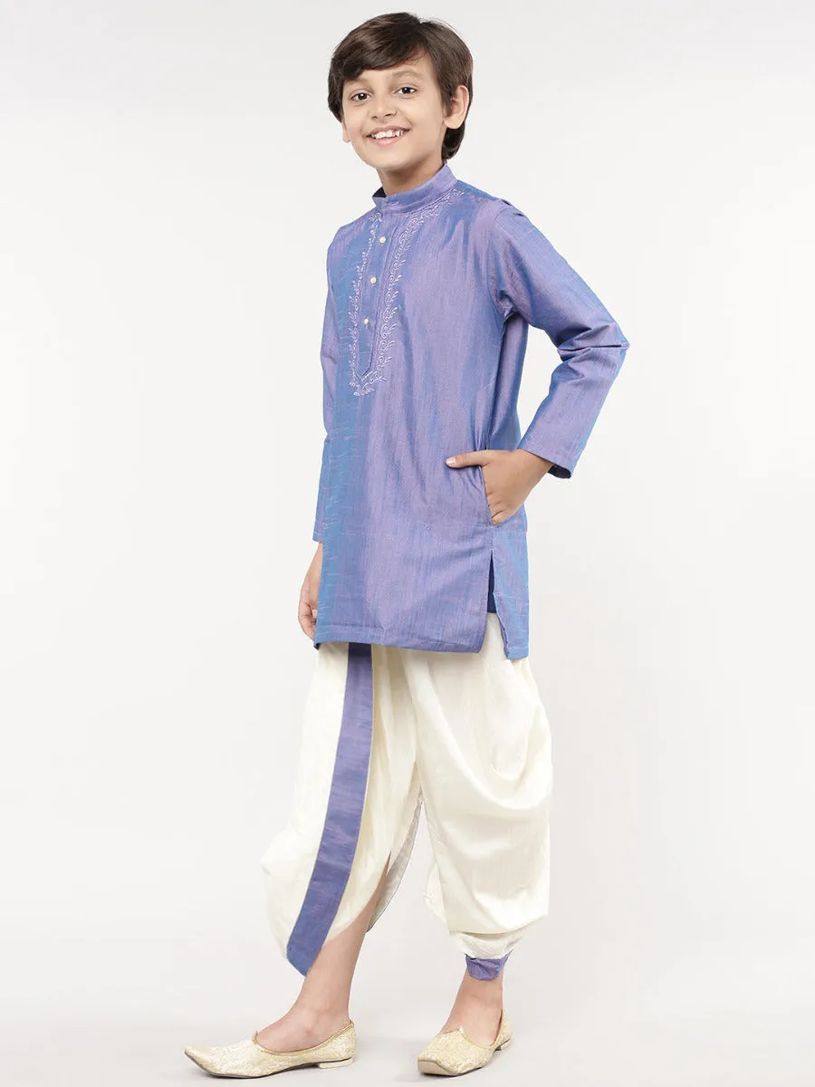 Boys Matching Kurta & Panchakacham Joy Set Blue VB5