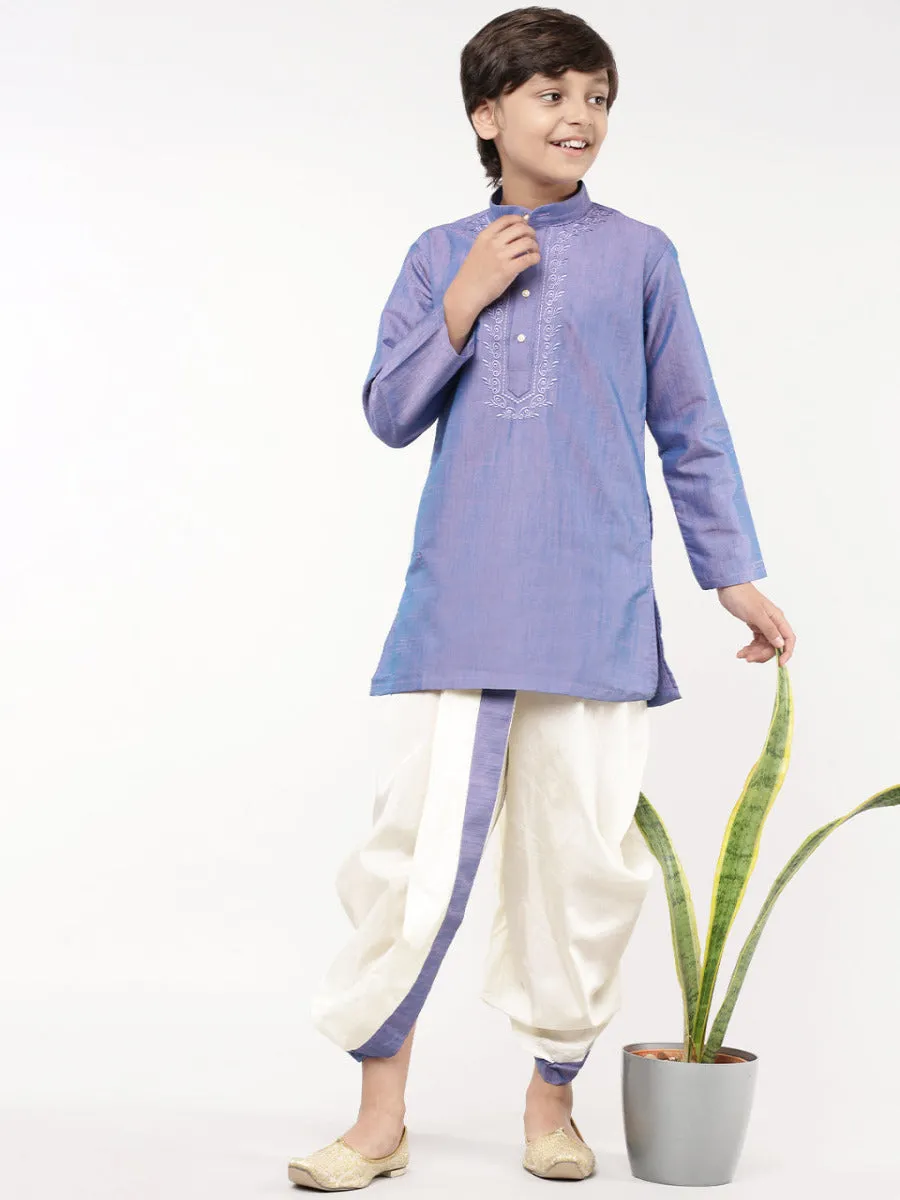 Boys Matching Kurta & Panchakacham Joy Set Blue VB5