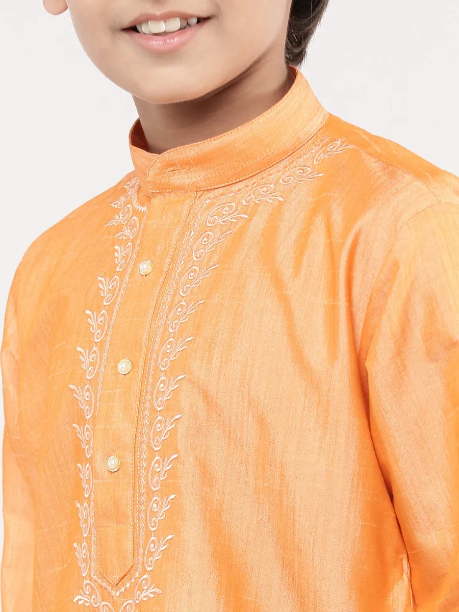 Boys Matching Kurta & Panchakacham Joy Set Orange VB4