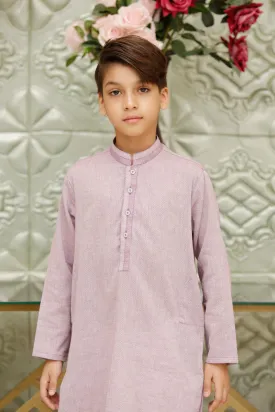 Boys Premium Texture Cotton Kurta Purple