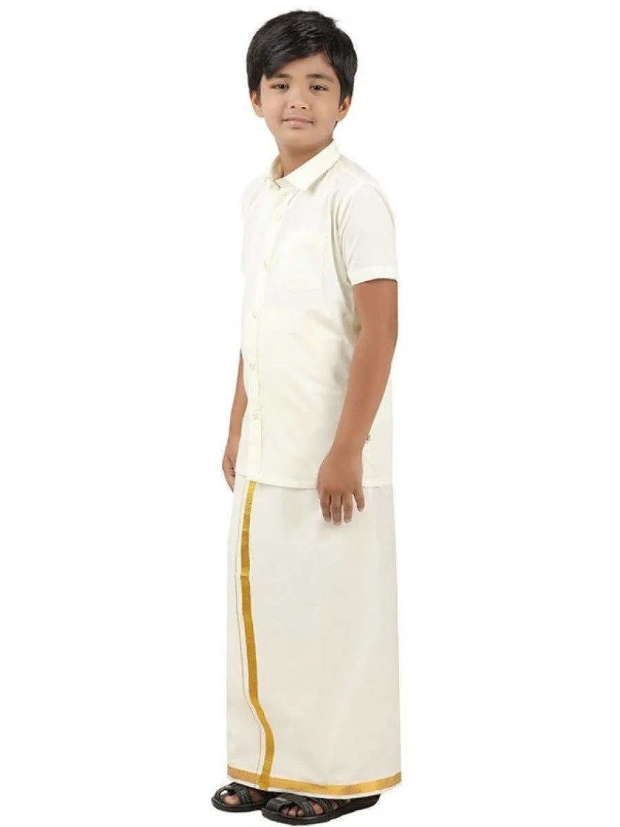 Boys Single Layer Dhoti Cream