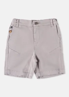 Boys Solid Cotton Grey Shorts