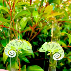 Chameleons of Kiwi 🥝 fruit - Earrings - Set of 2