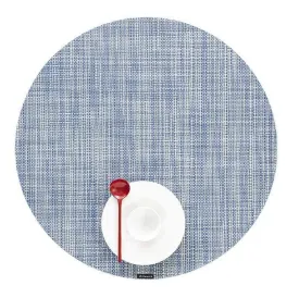 Chilewich Round Mini Basketweave Placemat - Chambray