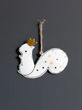 Christmas Ornament - White Squirrel W/Crown