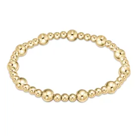 Classic Sincerity Pattern 6mm Bead Bracelet - Gold