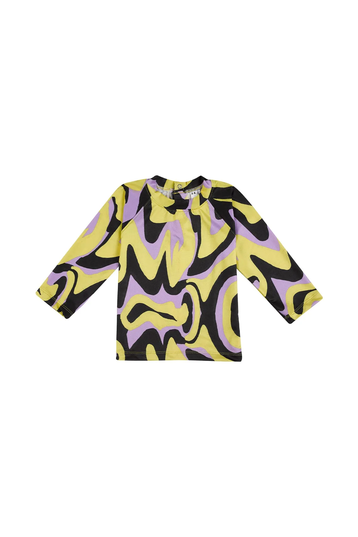 DARK WAVY PRINT LONG SLEEVE TOP