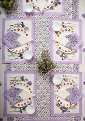 Diana Bud Hand Block Print Placemat & Napkin Set