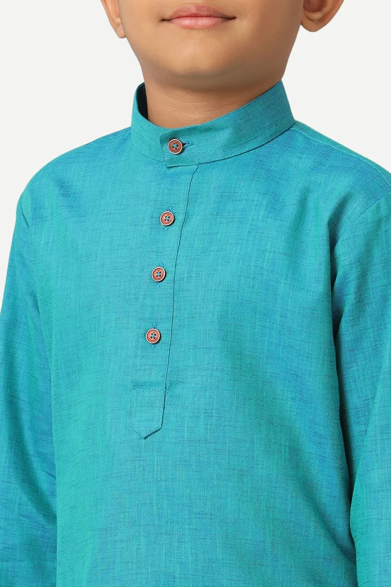 Exotic - Aqua Blue Kurta For Kids | Uathayam