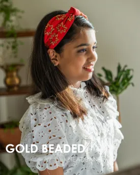 Gold-Beaded Headband for Girls