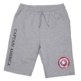 Grey Mel Captain America Active Shorts Mid Grey