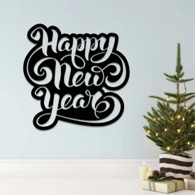 Happy New Year Script - Metal Wall Art