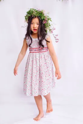 Jacaranda Kids- Cindy Lace Neck & Smocked Summer Dress