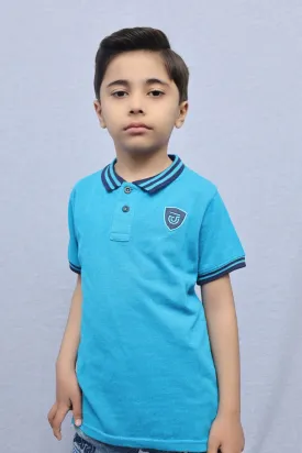 Kids Collared Polo Shirt Ferozi