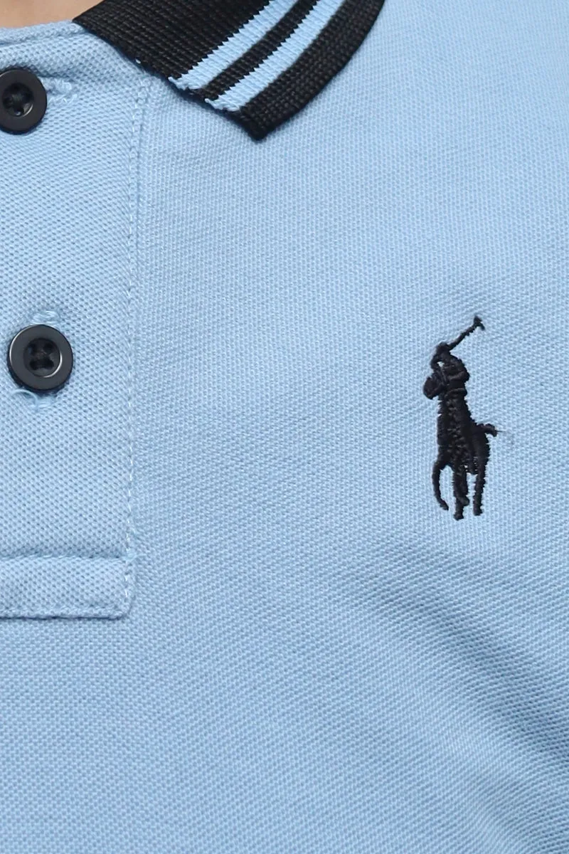 Kids Collared Polo Shirt Sky