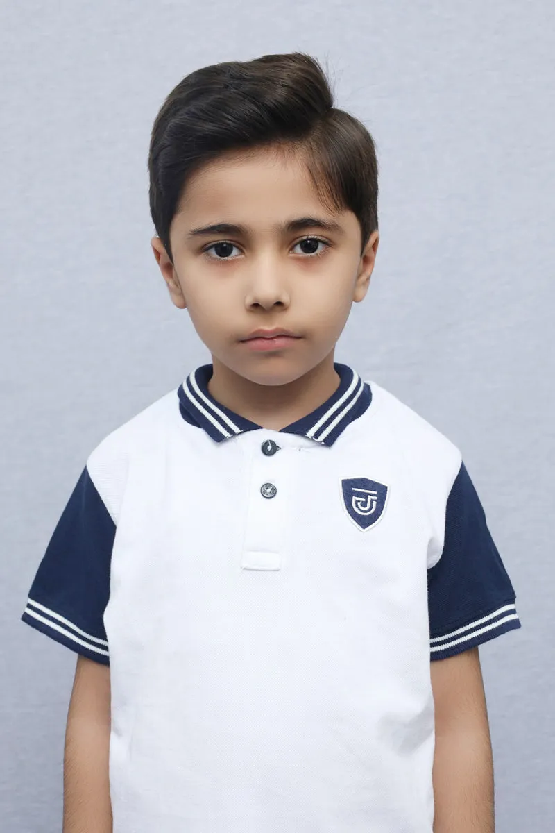 Kids Collared Polo Shirt White