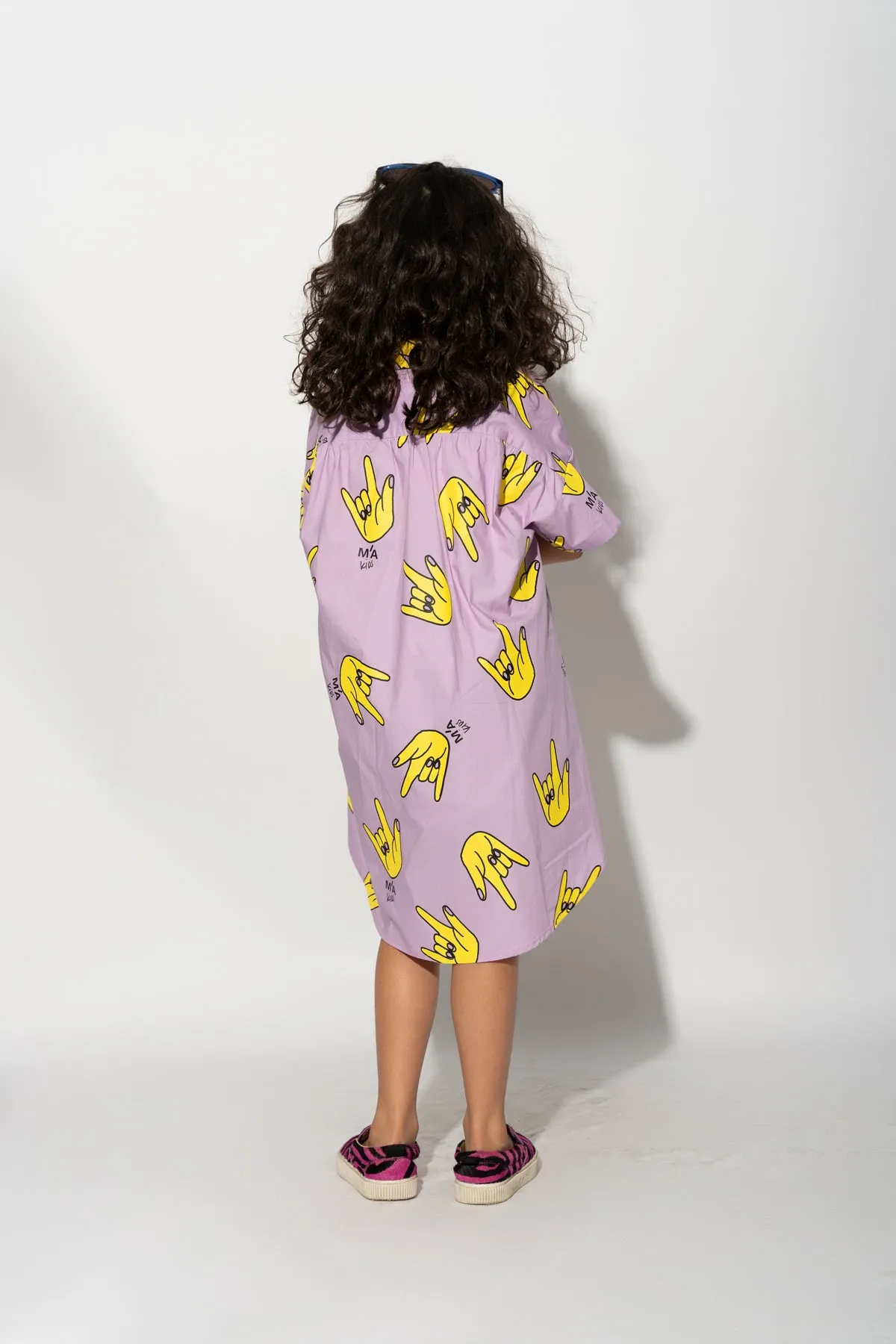 LILAC HANDS PRINT OVERSIZED SHIRT