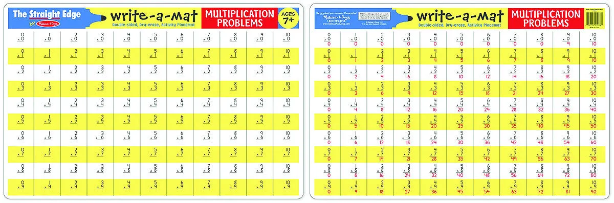 Melissa & Doug - Multiplication Write-A-Mat