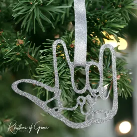 Metal Ornament - "I Love You" Sign Language