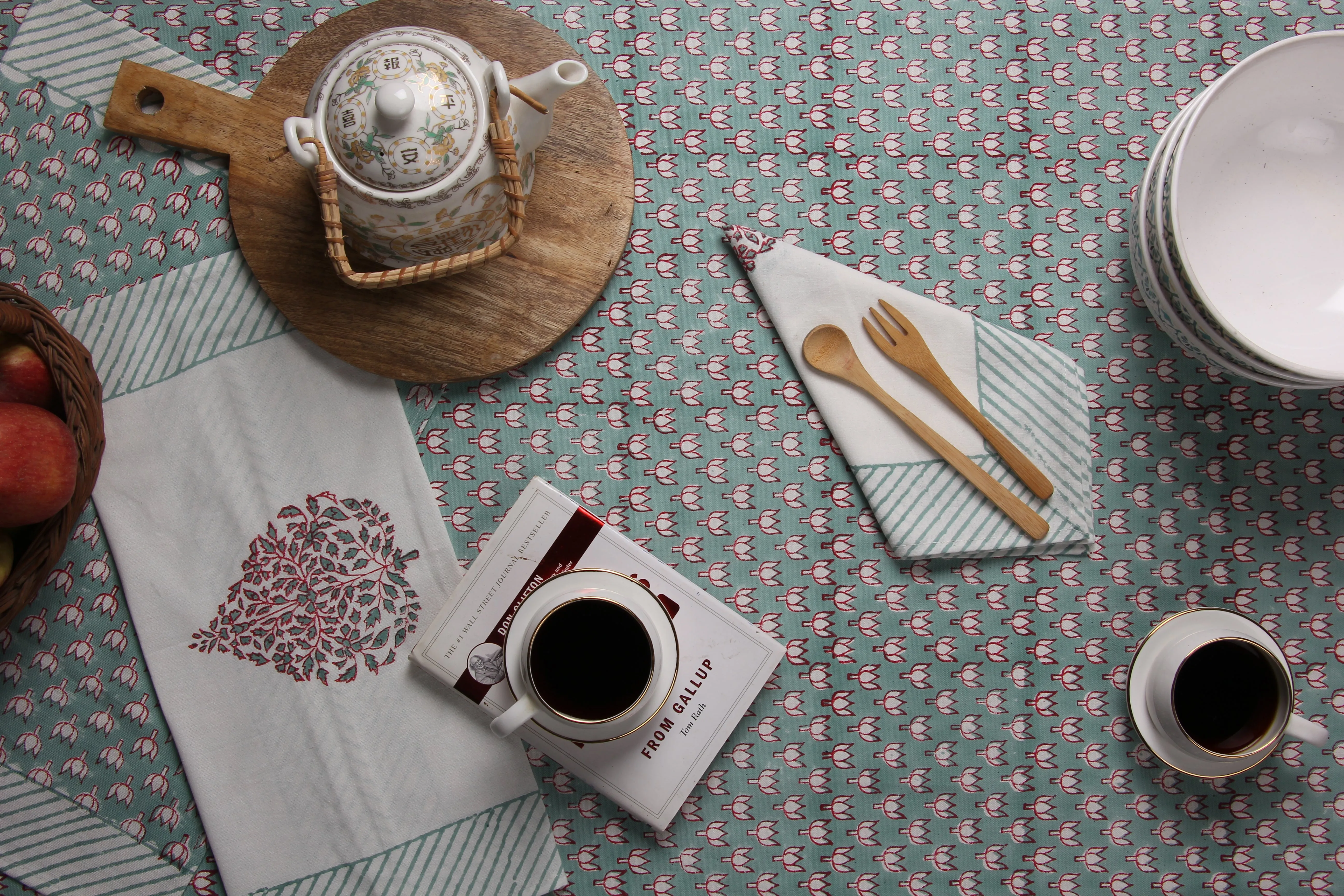 Pearly Pink Hand block Print Placemat & Napkin Set