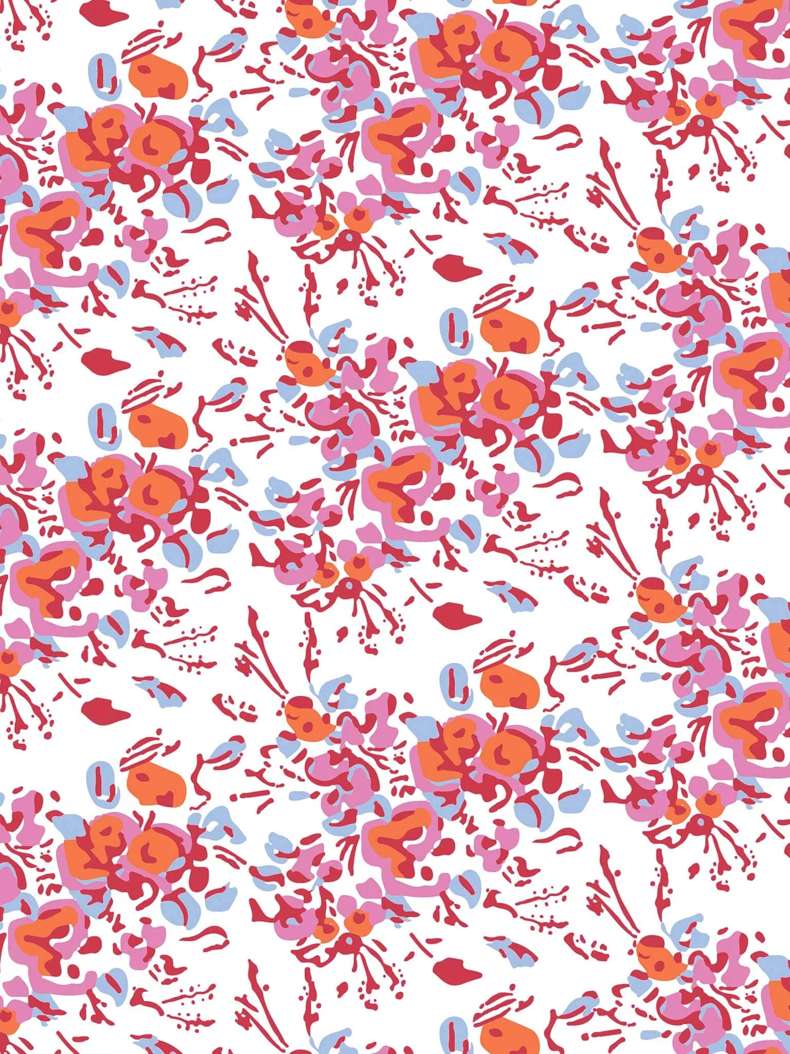 Pink Floral Scalloped Placemat and Napkin (Set of 4)