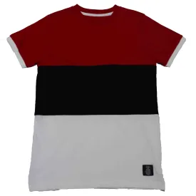 Red Black White Colorblock Tshirt