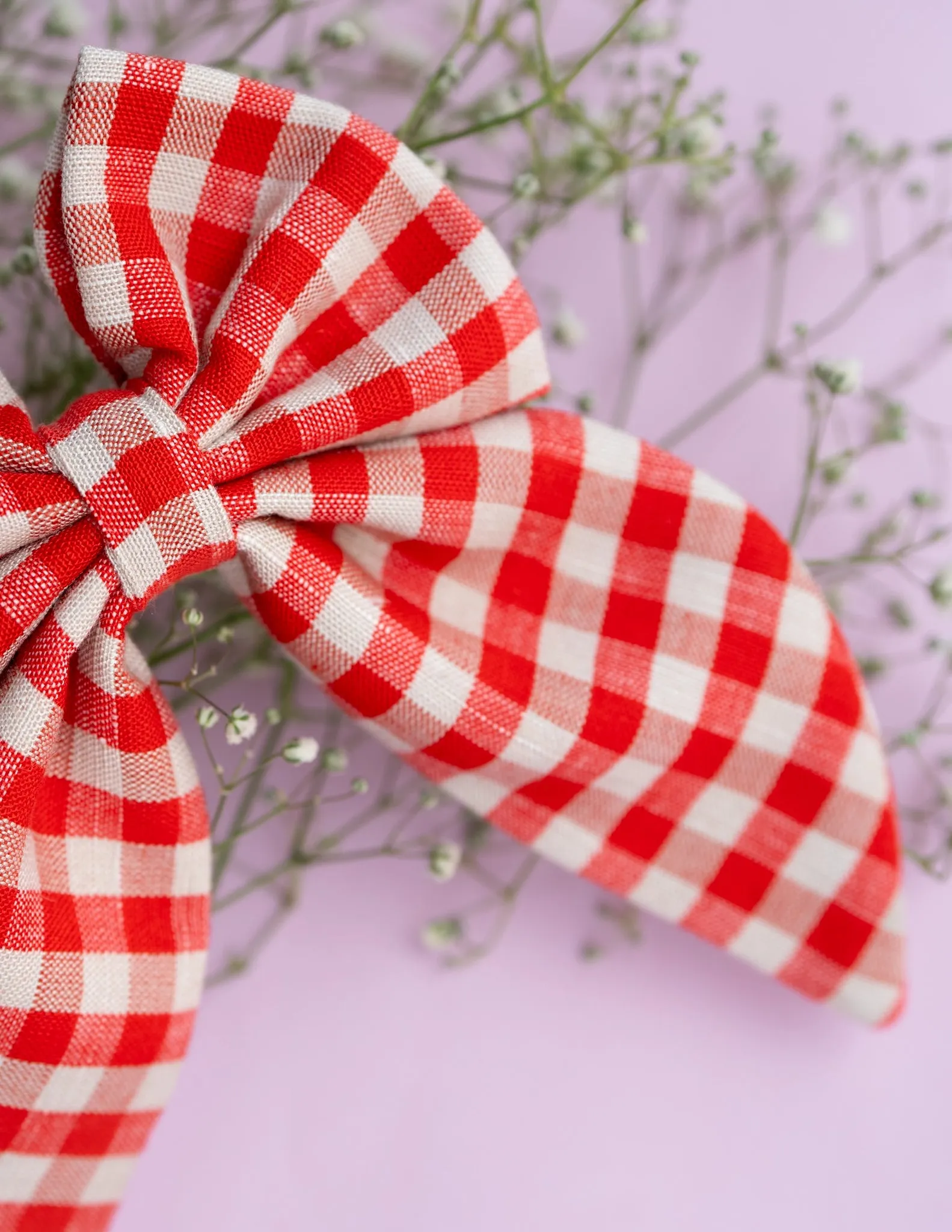 Ruby Gingham Charm Bow | Big Bow Hair Clip | Red