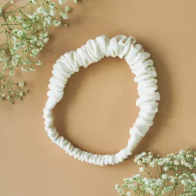 Ruffled White Headband