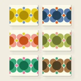 Set of 6 Placemats - Atomic Flower Multi