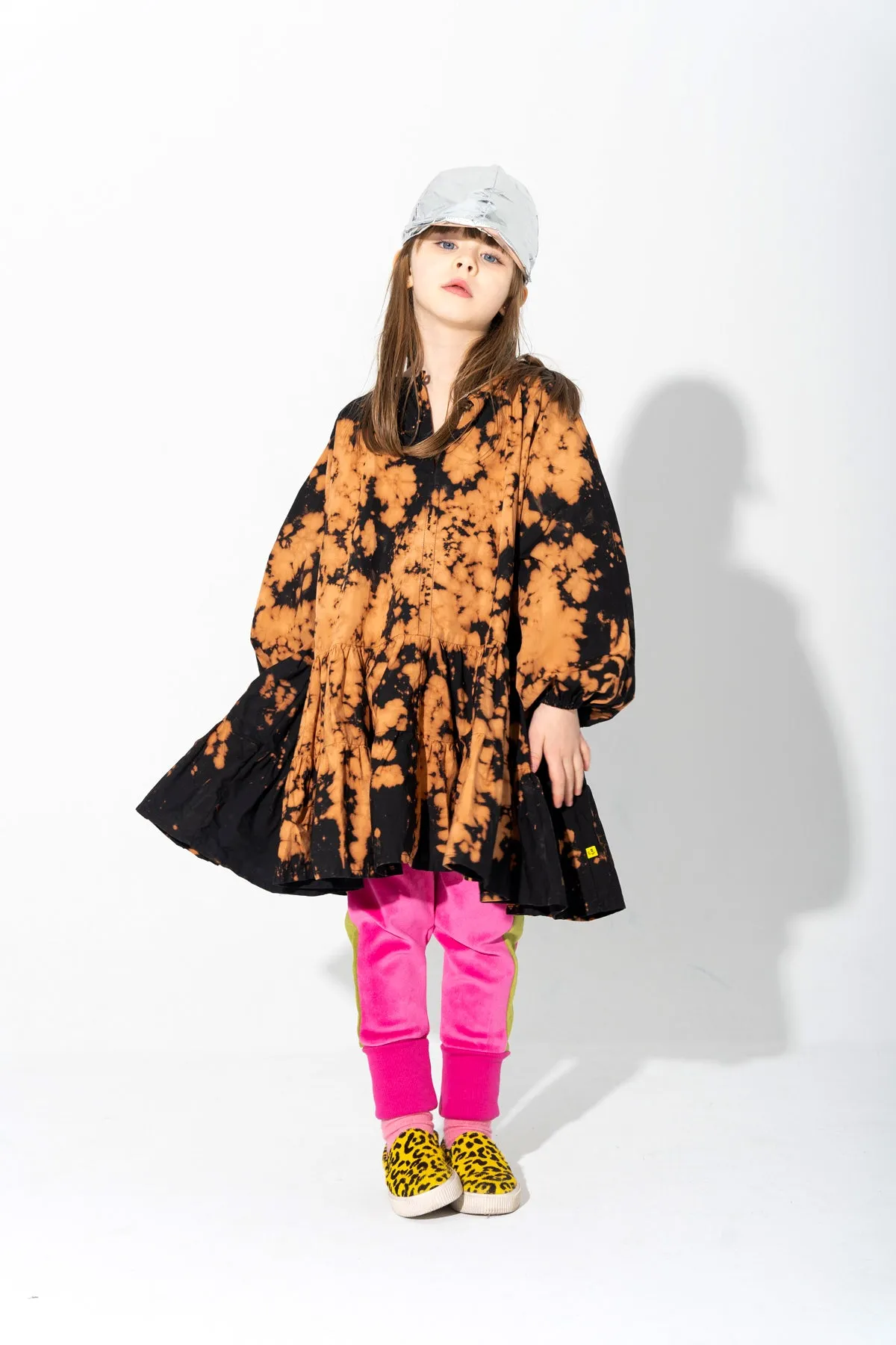 SPLATTERED GATHERED DRESS