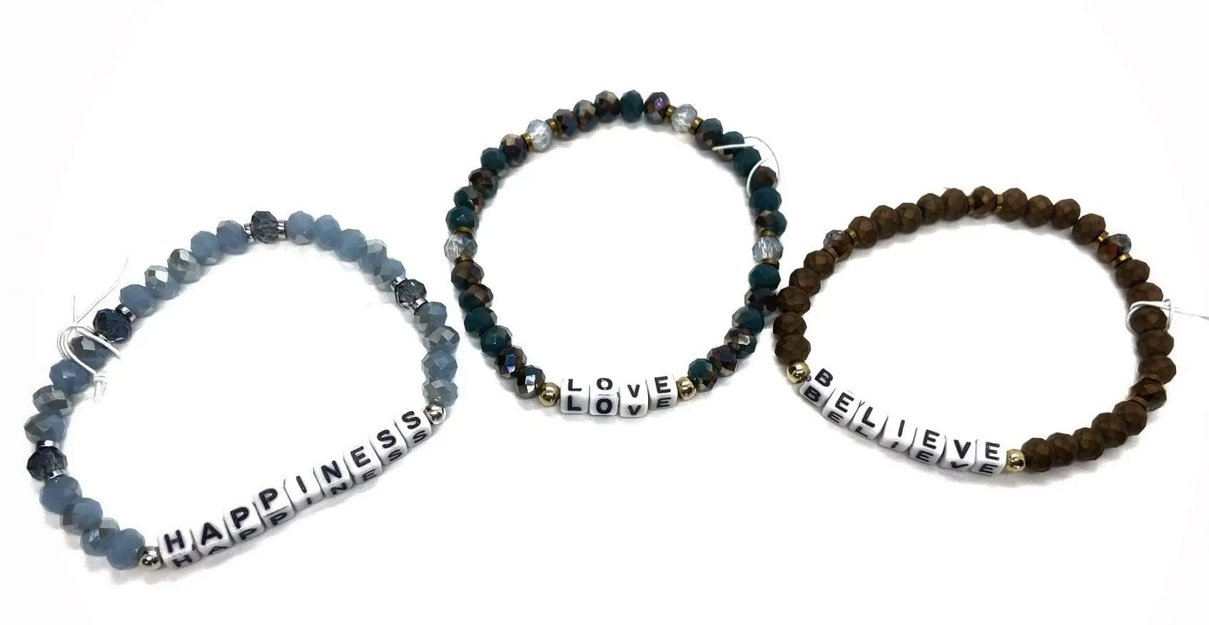 SPLENDID IRIS Inspirational Bracelets - Blues, Greys New w/ Tags