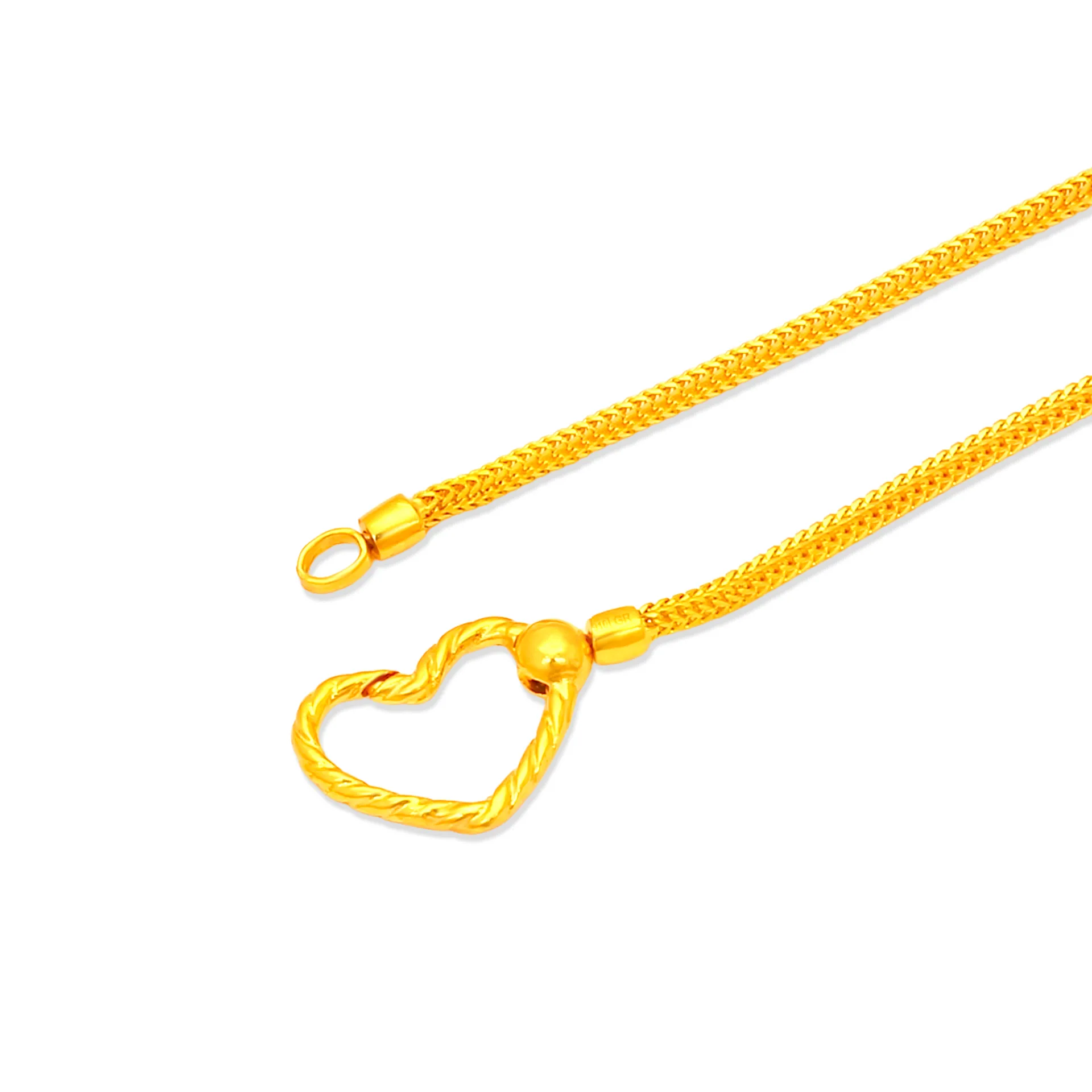 TAKA Jewellery 916 Gold Heart Clasp Bracelet