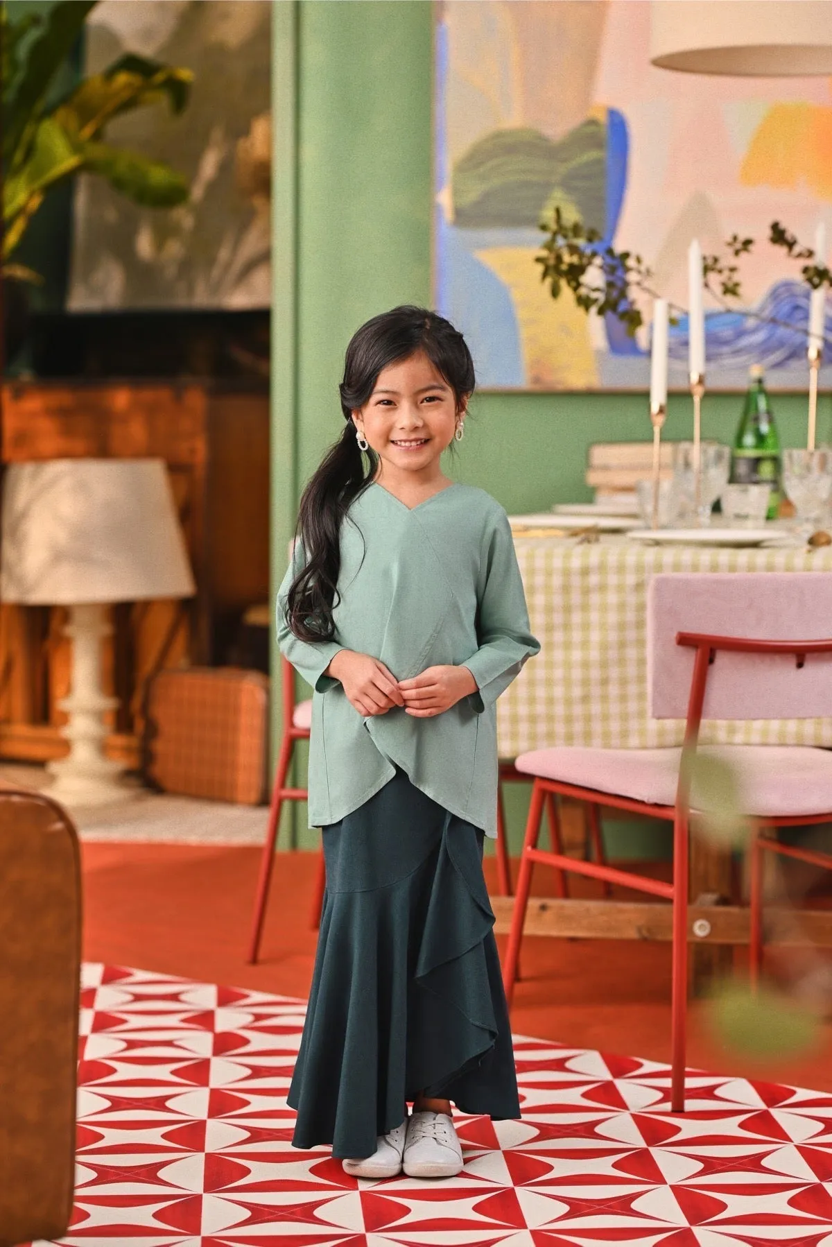 The Capai Ruffle Skirt - Emerald Green